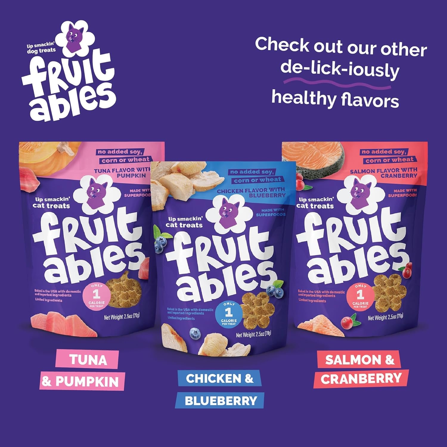 Cat Treats, Healthy Treats for Cats, Low Calorie and Packed with Protein, Crunchy Biscuits, No Wheat, Corn or Soy, Made with Real Salmon and Cranberry, 2.5Oz
