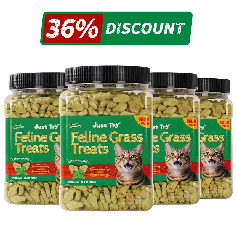 【Live Deal 】JUST TRY Cat Grass Treats and Hairball Solutions - Simply_Atlas