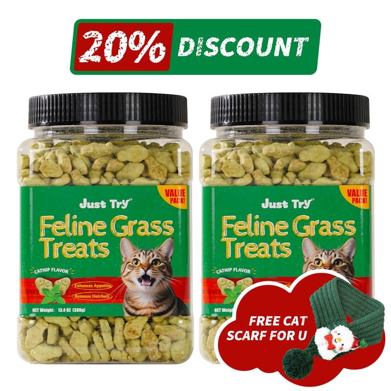 【Live Deal 】JUST TRY Cat Grass Treats and Hairball Solutions - Simply_Atlas