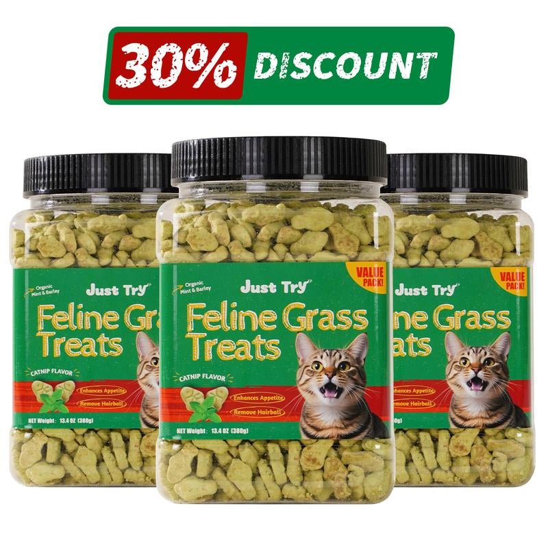 【Live Deal 】JUST TRY Cat Grass Treats and Hairball Solutions - Simply_Atlas