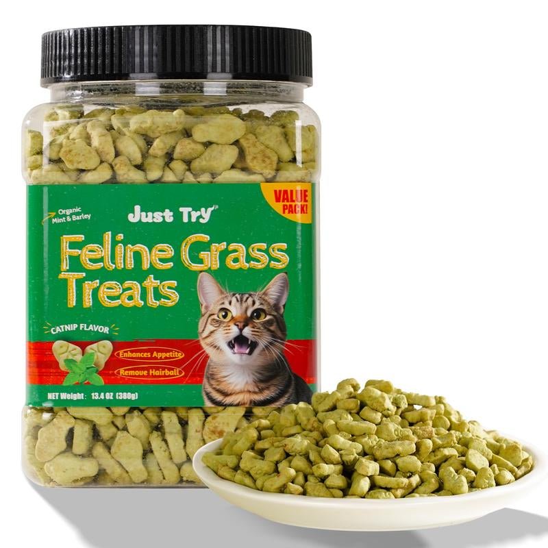 【Live Deal 】JUST TRY Cat Grass Treats and Hairball Solutions - Simply_Atlas