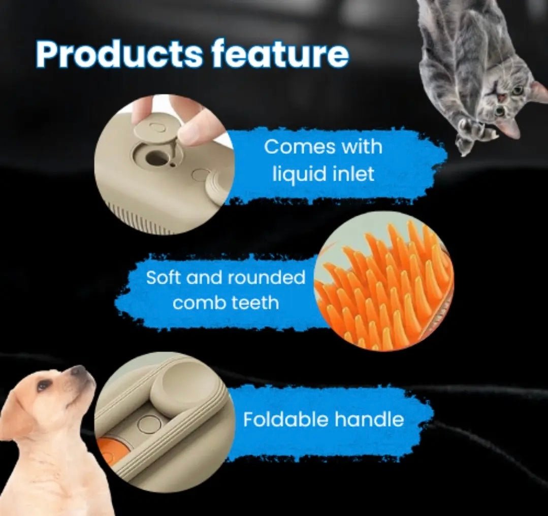 Rechargeable Hair Spray essential oil Steam Brush for Cat, Dog - Simply_Atlas