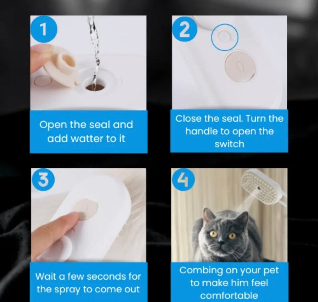 Rechargeable Hair Spray essential oil Steam Brush for Cat, Dog - Simply_Atlas