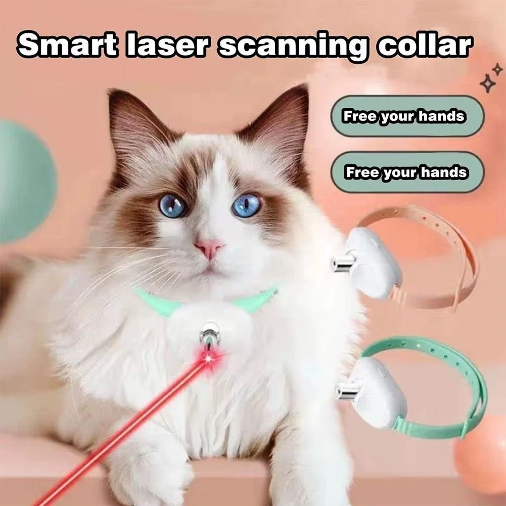 Smart Laser Cat - Teasing Collar Laser Rechargeable Auto Infrared Interactive Pet Kitten Toys for Relieve Anxiety Pet Supplies - Simply_Atlas