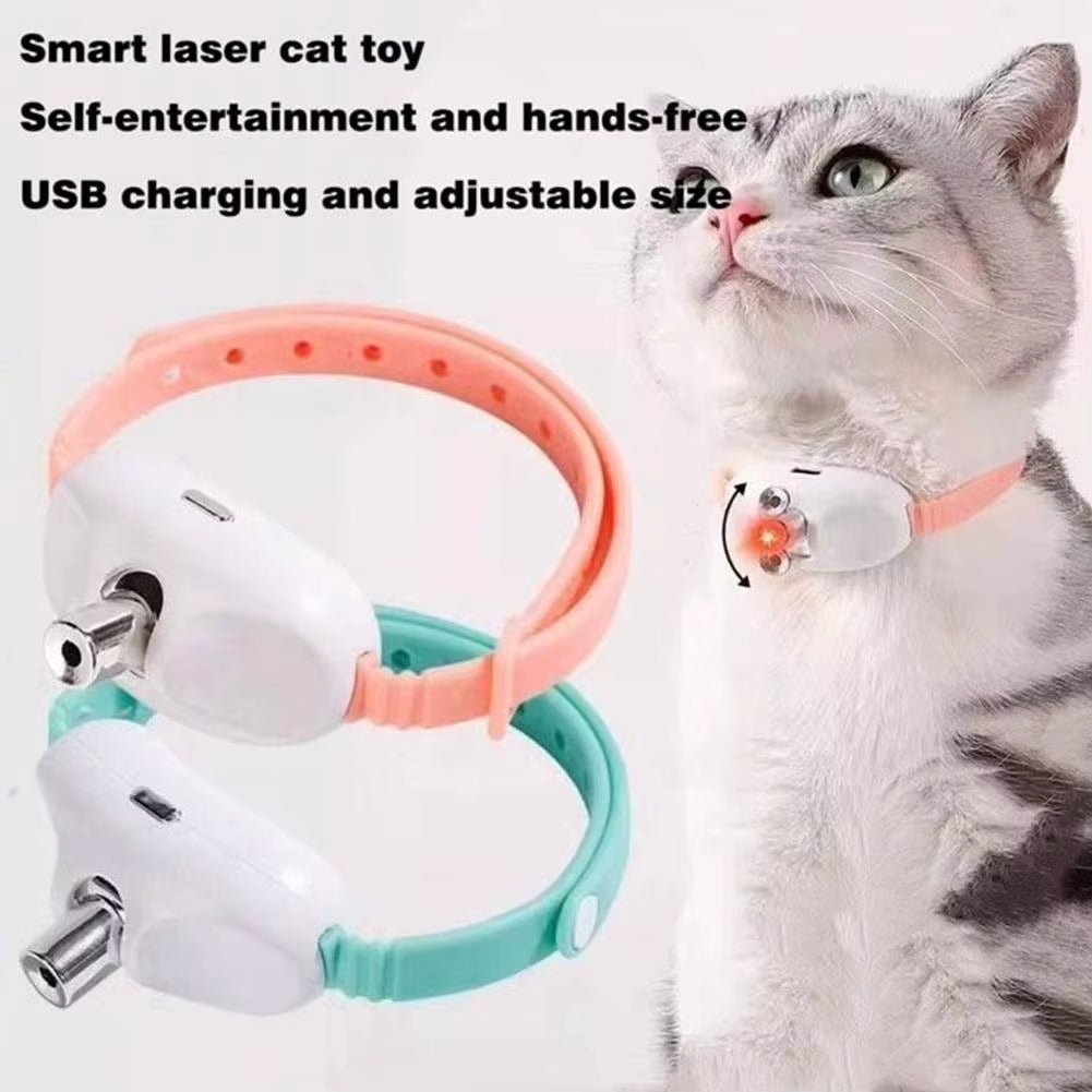 Smart Laser Cat - Teasing Collar Laser Rechargeable Auto Infrared Interactive Pet Kitten Toys for Relieve Anxiety Pet Supplies - Simply_Atlas